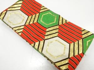 アンティーク　重ね亀甲模様織り出し子供帯（材料）